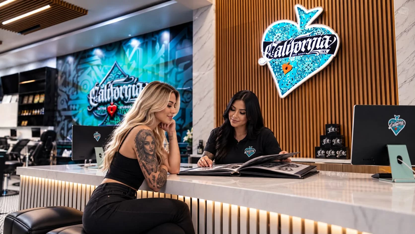 เคาน์เตอร์ต้อนรับร้าน California Ink กรุงเทพ